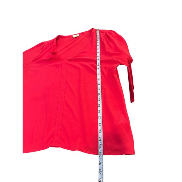 J.Crew Pink Office Work‎ Career Business Corporate V-Neck Blouse Large BK466 - Picture 11 of 11